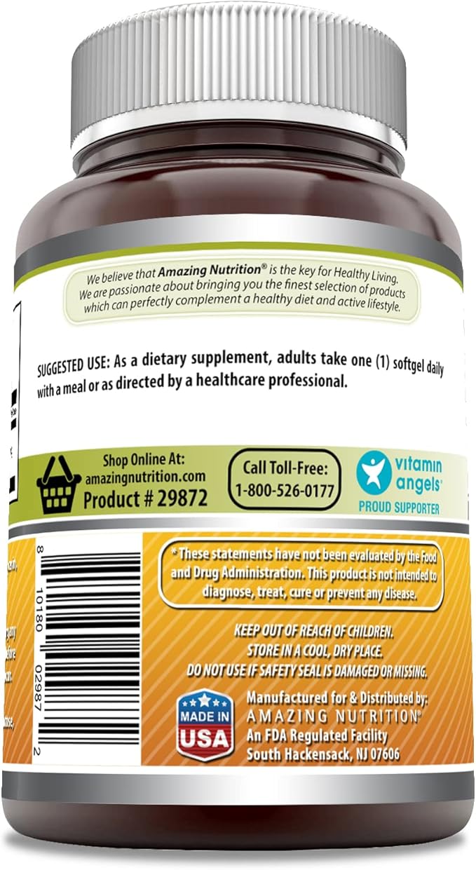 Amazing Formulas  Vitamin D3 in Olive Oil  Supplement | 5000  IU Per Serving | 360 Softgels | Non-GMO | Gluten Free | Made in USA
