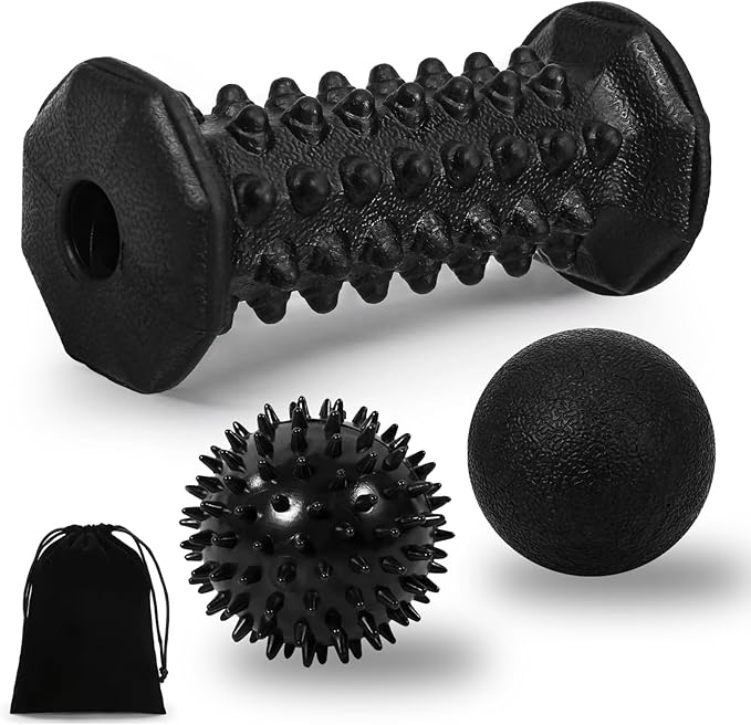Plantar Fasciitis Relief,Foot Roller Massager,Massage Lacrosse Ball,Spiky Ball Therapy Set for Relieve Plantar Fasciitis,F...