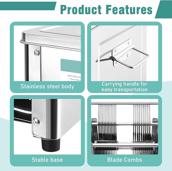 Meat Cutter Machine,850W Meat Slicer,Stainless Steel Electric Meat Slicer for Home Kitchen, Restaurant, Supermarket (5MM)