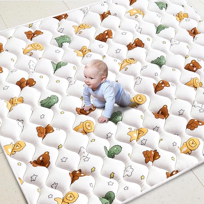 Lilyvibebearhappy Premium Foam Baby Play Mat, 72x48-Inch Baby Crawling Mat, Extra Large Soft Thicker Activity Playmats for Babies, Toddlers, Infants, Play & Tummy Time, Comfortable and Durable