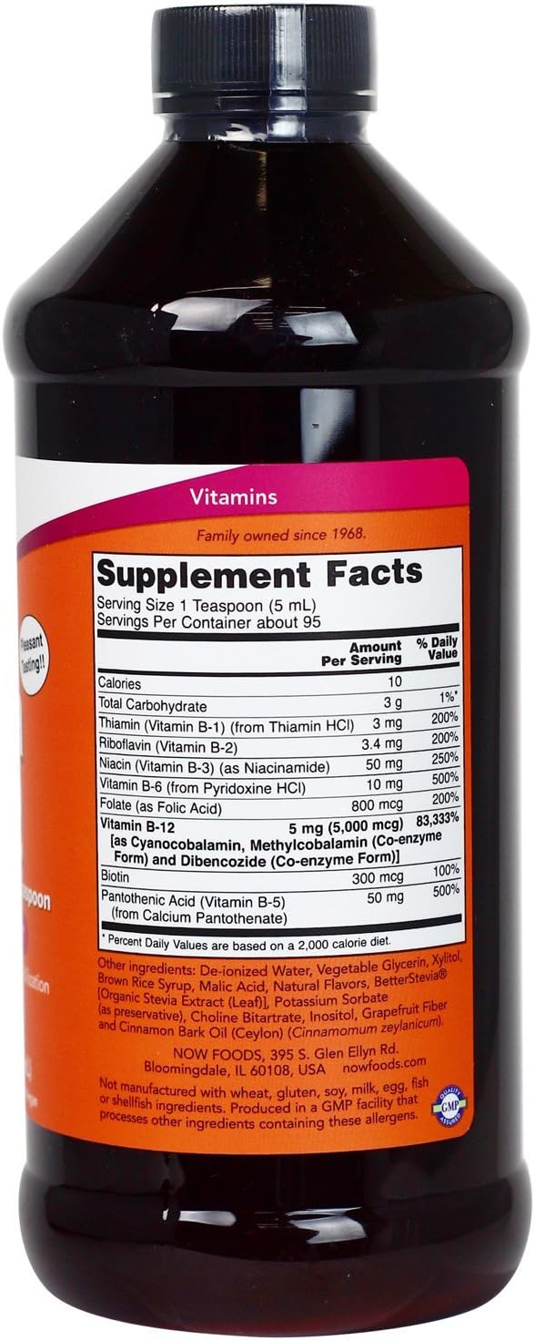 NOW Foods - Ultra B-12 Liquid Cellular Energy Boost 5000 mcg. - 16 oz. (2-Pack)