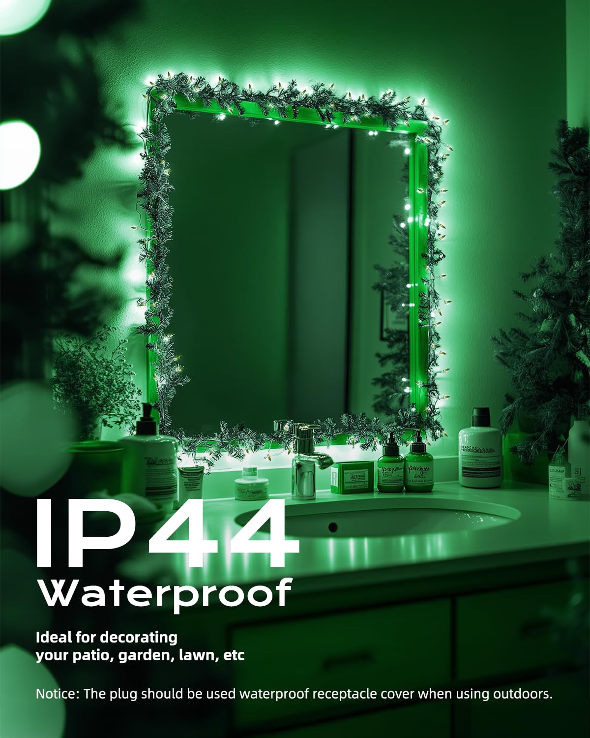 Brightown Green Christmas String Lights  100-Count 26.5Ft Incandescent Bulb Mini Lights For St. Patrick S Day Decor  Christmas Tree Garland Wedding Party Multi-Use Festival Decoration  White Wire