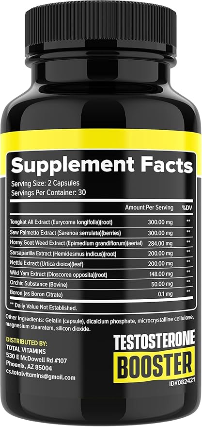 Testosterone Booster - Testosterone Supplement for Men - Male Enhancing Supplements - Testosterone Booster for Men Alpha Pills for Test Boost Max Muscle Growth, Libido, Energy, and Stamina Pills