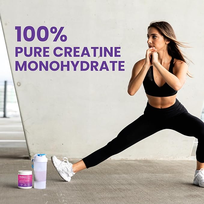 AminoLean Creatine for Women, Pure Micronized Creatine Monohydrate Powder Supplement for Muscle Toning, Mood Support, Energy Boost, and Brain Health, 300g