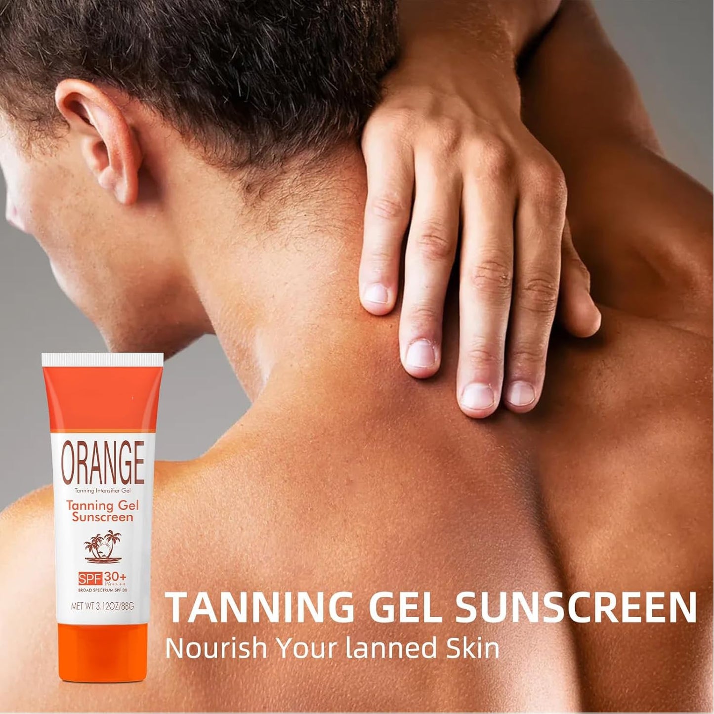 Sun Tanning Gel with SPF 30 Sunscreen, 2PCS Hydrating & Moisturizing Formula Sunscreen, Travel Size Fast-Absorbing Tan Accelerat