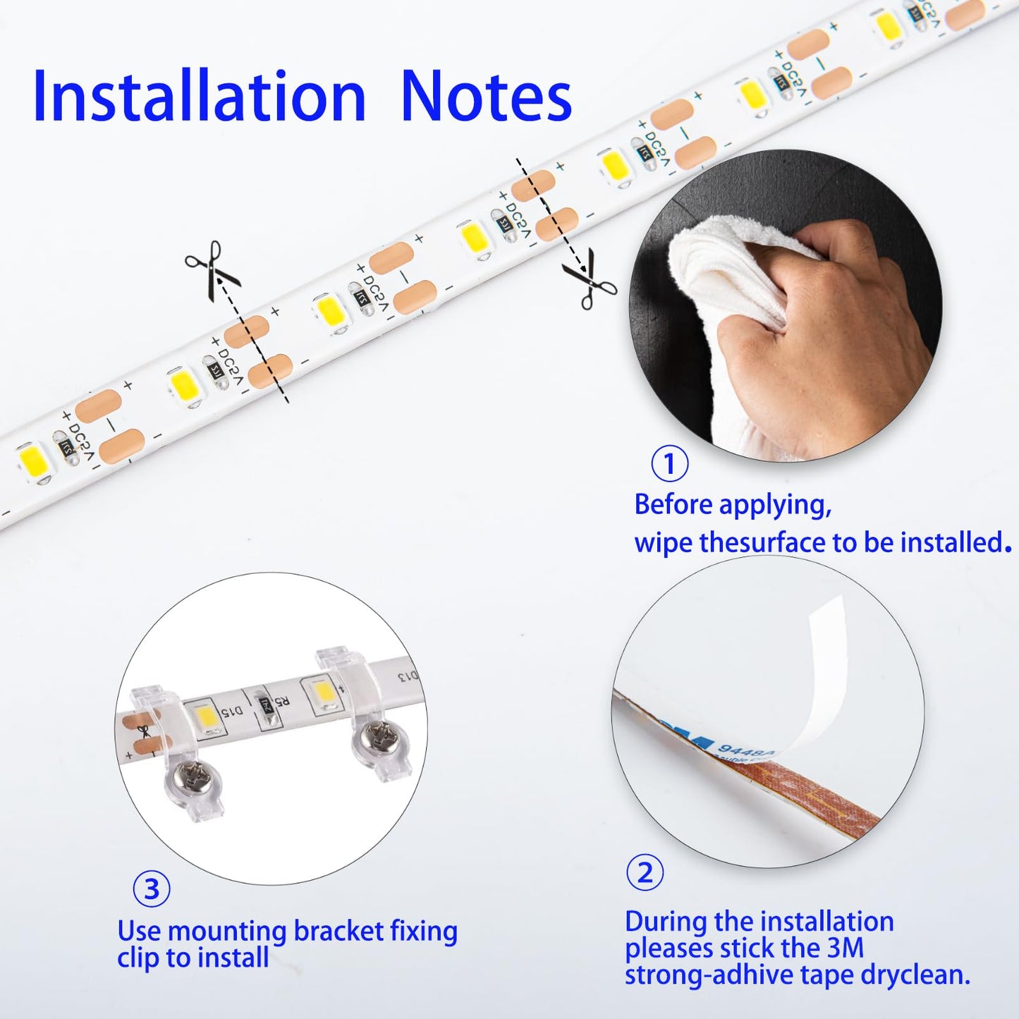 Marreal Battery Powered Led Strip Lights, Warm White, with Remote, 13.2ft, 240LEDs Dimmable, Timer, Cuttable Suitable for Bathroom, Fish Tank, Marriage, Kitchen, Waterproof.