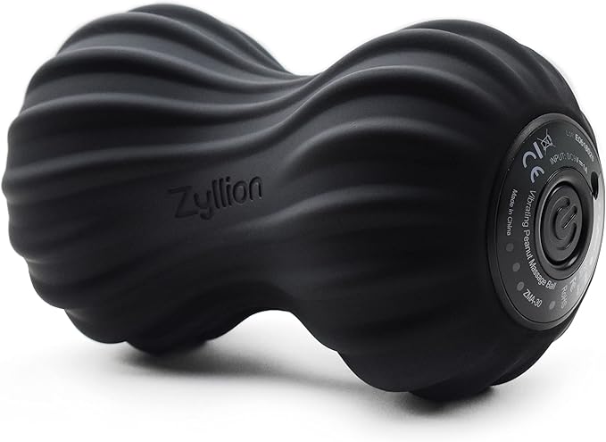 Zyllion Vibrating Peanut Massage Ball with 4 Modes - Cordless Rechargeable Electric Deep Tissue Massager Roller for Muscle...
