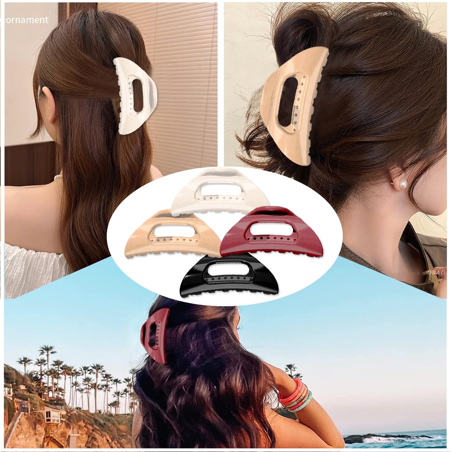 Aaiffey Cloud Claw Clips,Cozy Hair Claw Clip for Women Soft Silicone Hair Clip Strong Hold No-Slip Grip Hair Clips for Thick Fin