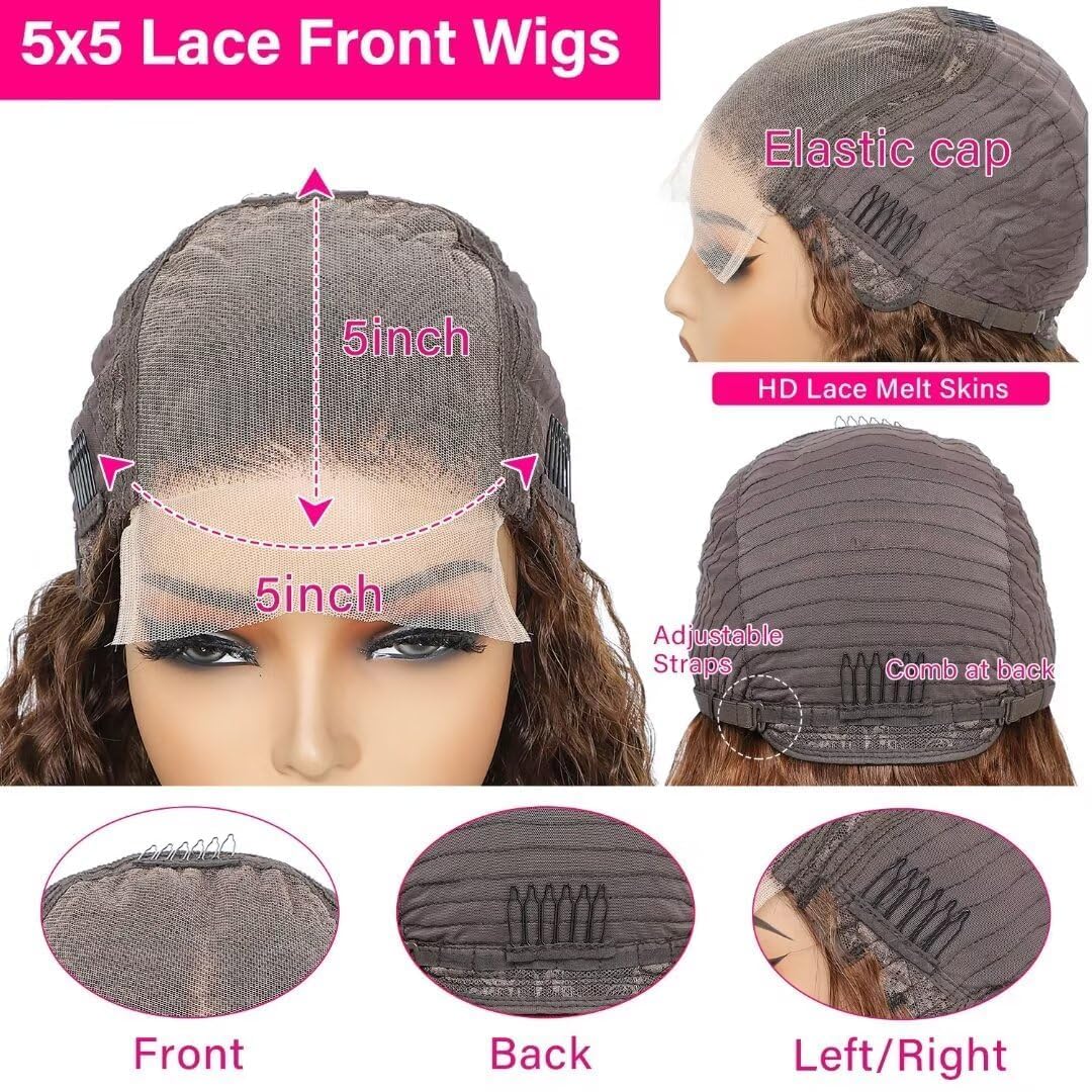 Highlight Ombre Lace Front Wigs Human Hair Deep Wave 5x5 Hd Lace Closure Wig Human Hair Honey Blonde Curly Wig Pre Plucked 180%
