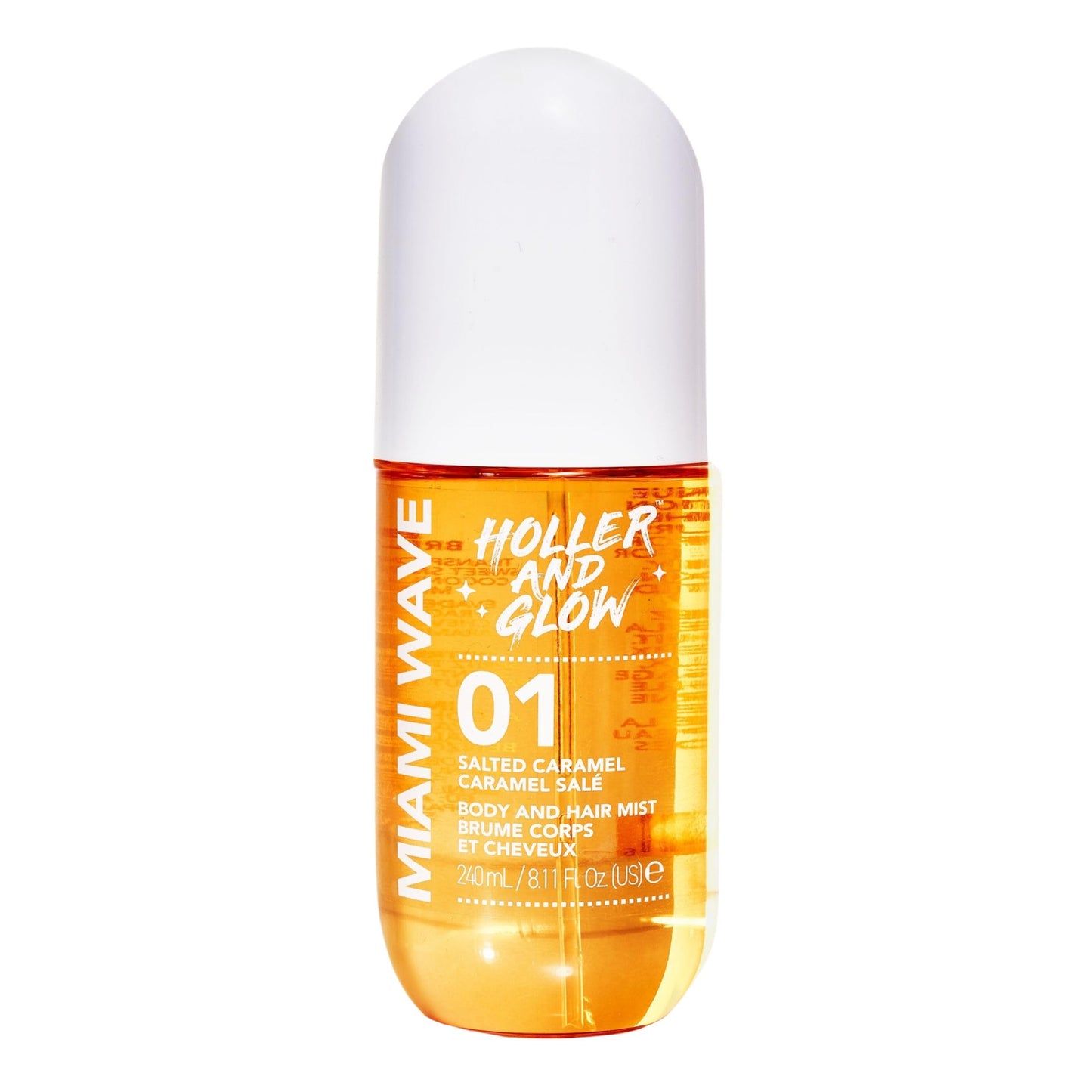 Holler and Glow Miami Wave Salted Caramel Body & Hair Mist, Body Spray For Women, Hair Perfume, Fragrance, Sweet Coconut, Vanilla Scented, Warm & Sweet Fragrance Notes, 8.11 Fl Oz