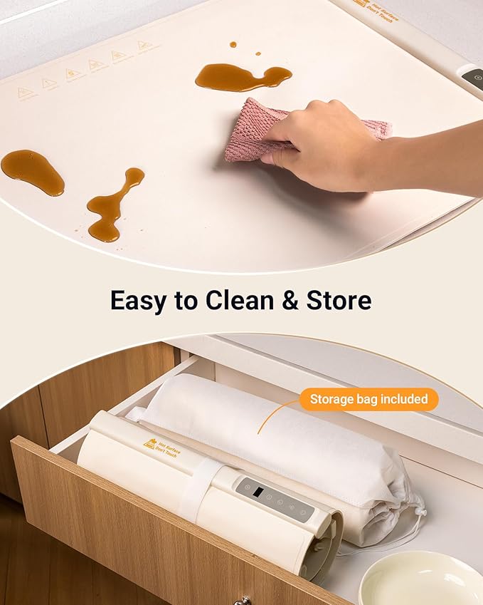 54"x16" Warming Mat for Food Extra Large, Extendable Food Warming Mat, Electric Warming Tray for Buffets Party with 7 Adjustable Temperature, 6 Timer, Silicone Food Warmer for Parties Home Countertop