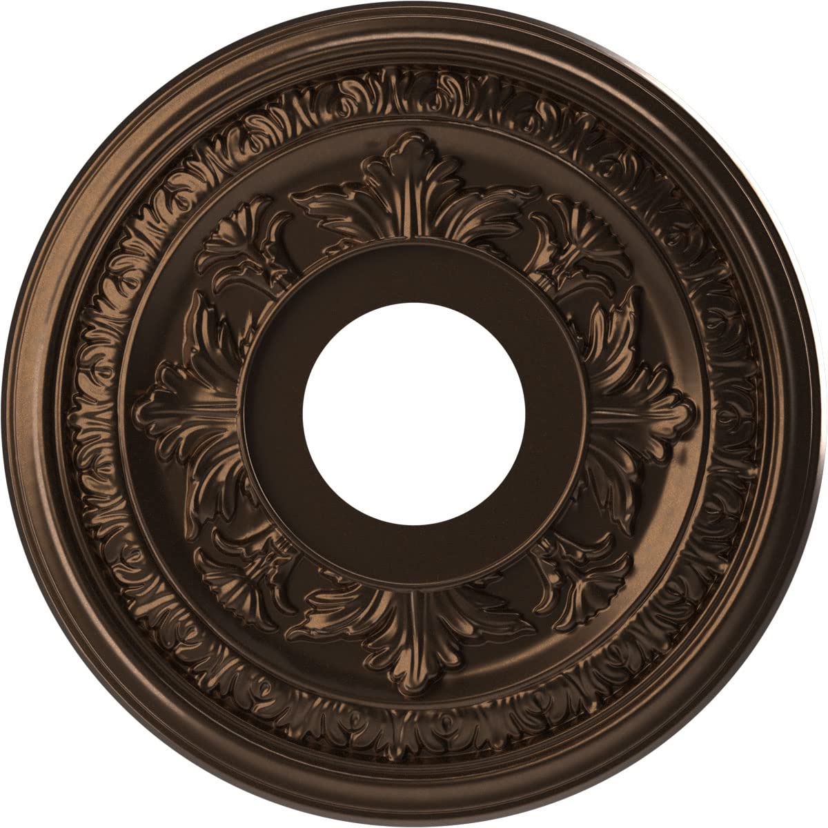 Ekena Millwork Cmp13Bacab Baltimore Thermoformed Pvc Ceiling Medallion (Fits Canopies Up To 5 1/4), 13Od X 3 1/2Id X 3/4P, Metal