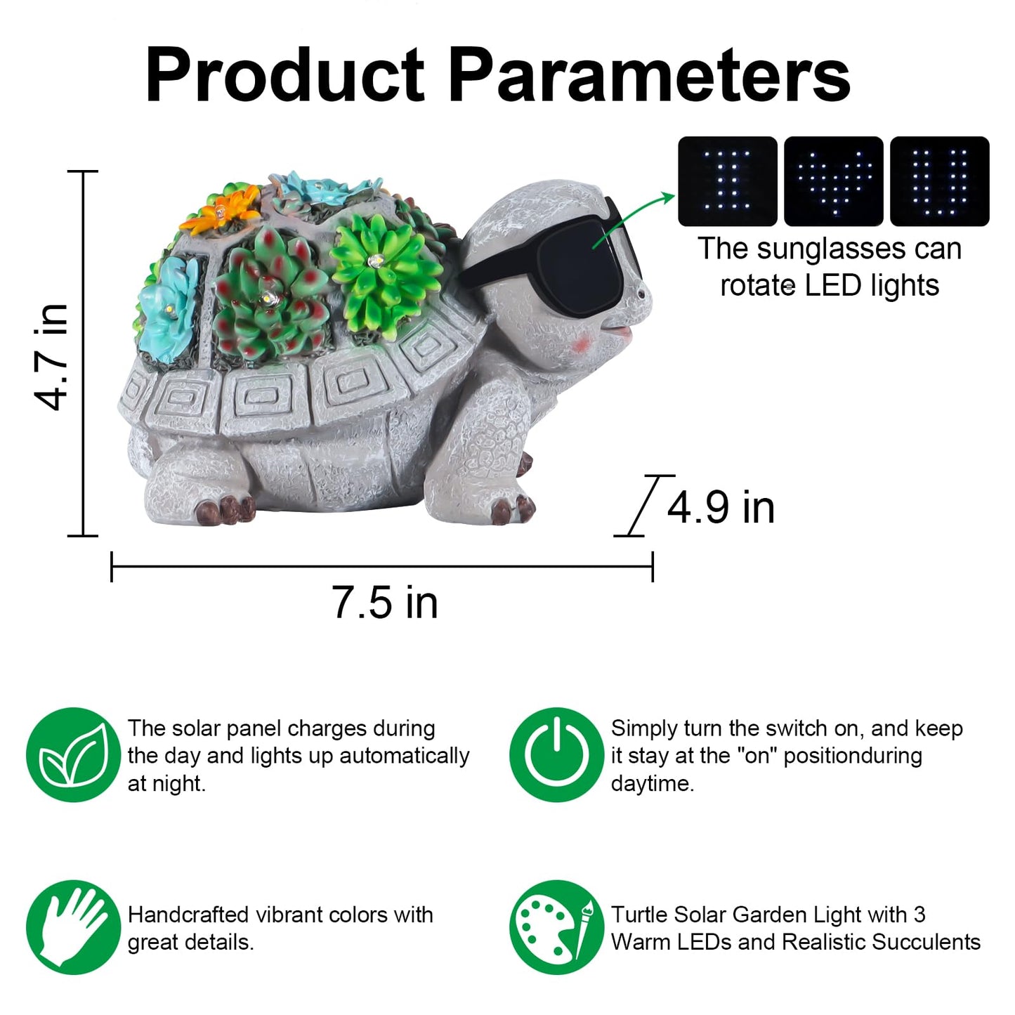 Pawatee Solar Garden Statues Turtle With Succulent And Led Lights Birthday Gifts For Women Mom Grandma Solar Outdoor Decor For Patio Backyard Yard Lawn Decoration-Unique