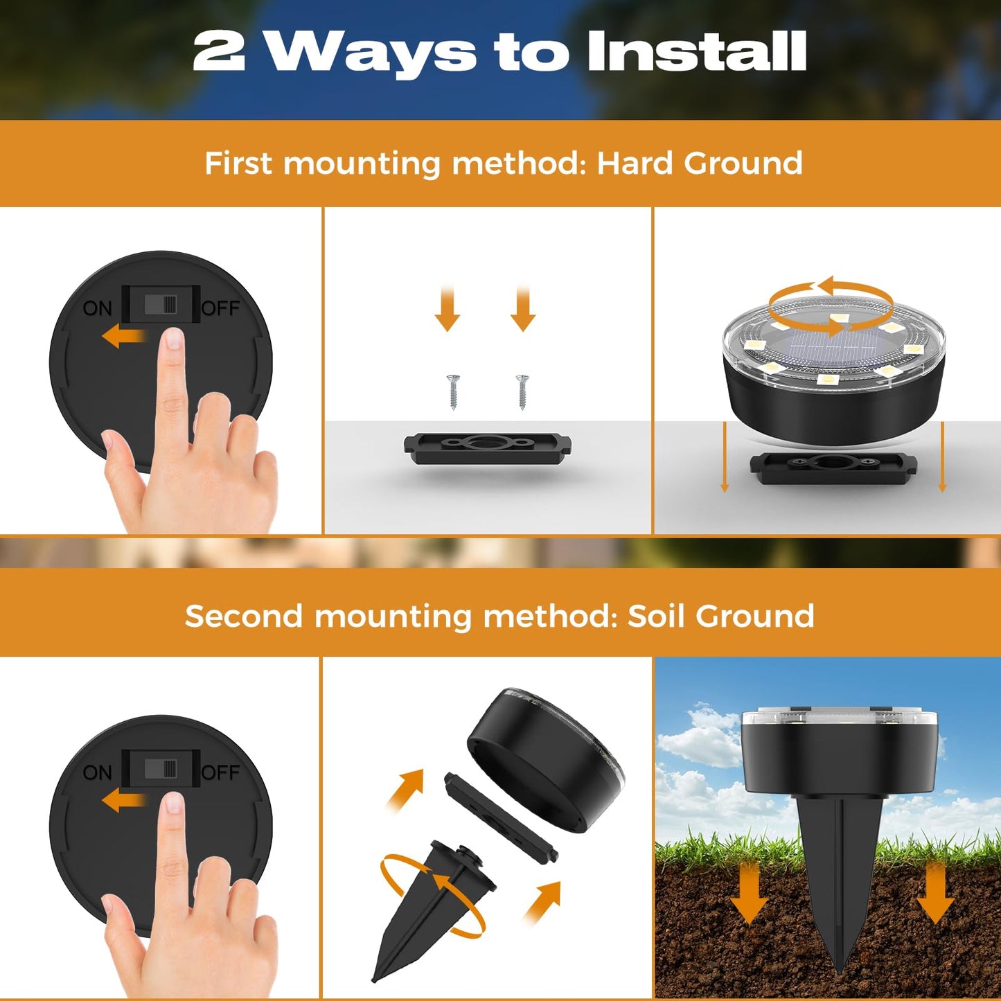 Vighep Mini Solar Ground Lights  2 Pack Solar Lights Outdoor Waterproof  Upgraded Led Flat Landscape Lighting For Outside Pathway Garden Patio Yard Driveway Cold White