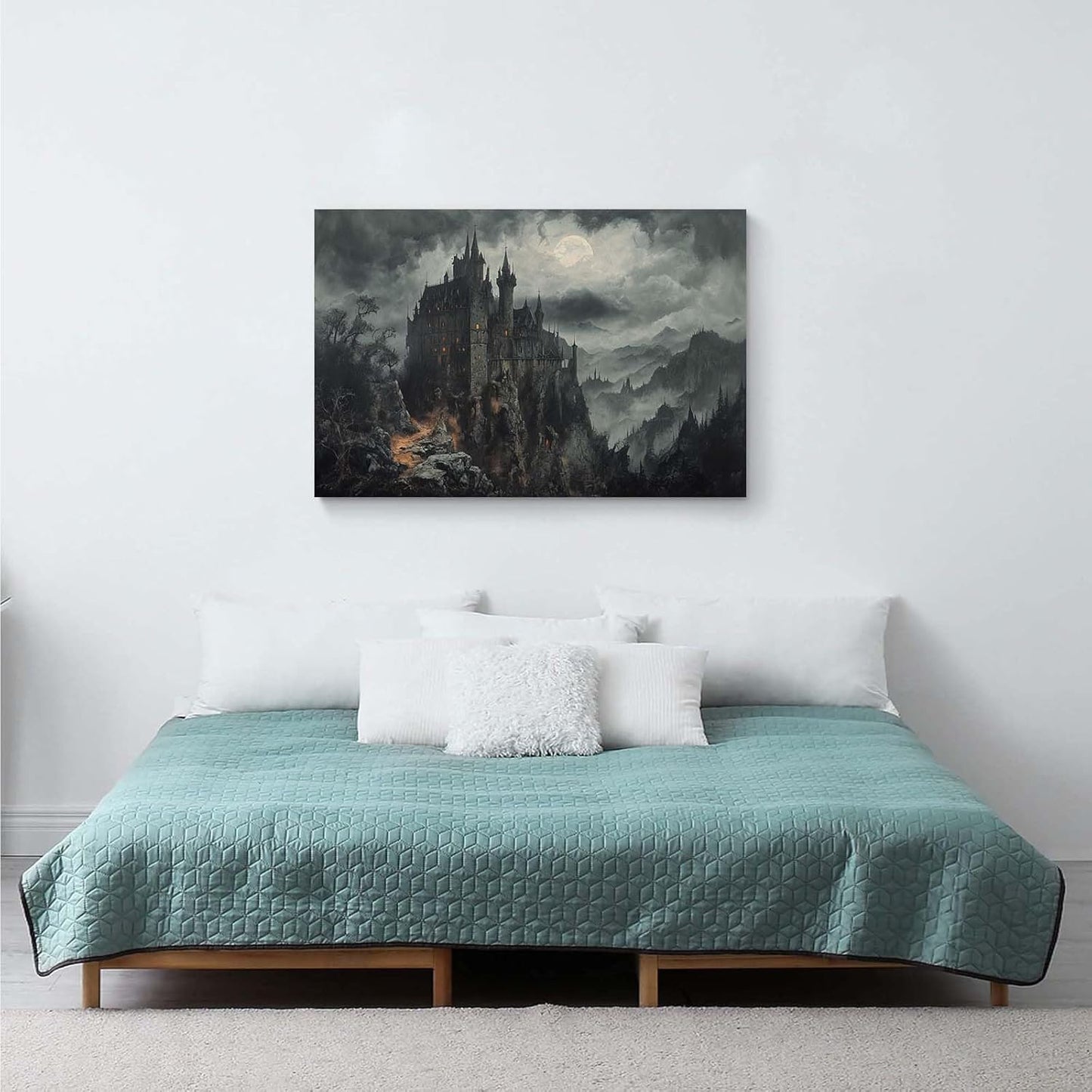 JFHCQJPK Vintage Castle Poster Dark Academy Victorian Gothic Castle Wall Art Poster Moody Mystical Art Print Suitable for Home Living Room Bedroom20x30in Frameless