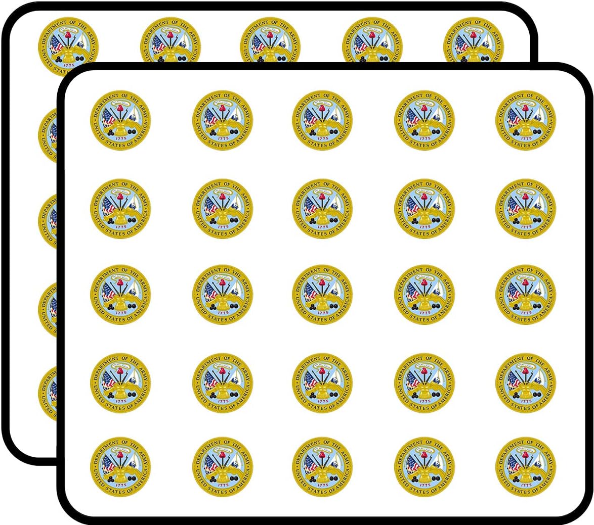 Round Department of The Army Seal (Logo DOA) Sticker for Scrapbooking, Calendars, Arts, Kids DIY Crafts, Album, Bullet Journals