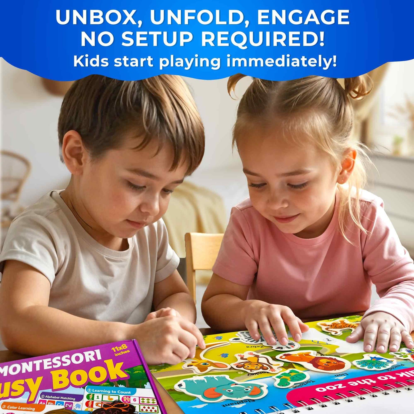 QUOKKA Montessori Busy Book for Toddlers 1-3 - Pre K Toddler Learning Activities for Homeschooling - My Preschool Busy Book for Ages 3-5 - 15 Kids Educational Activities