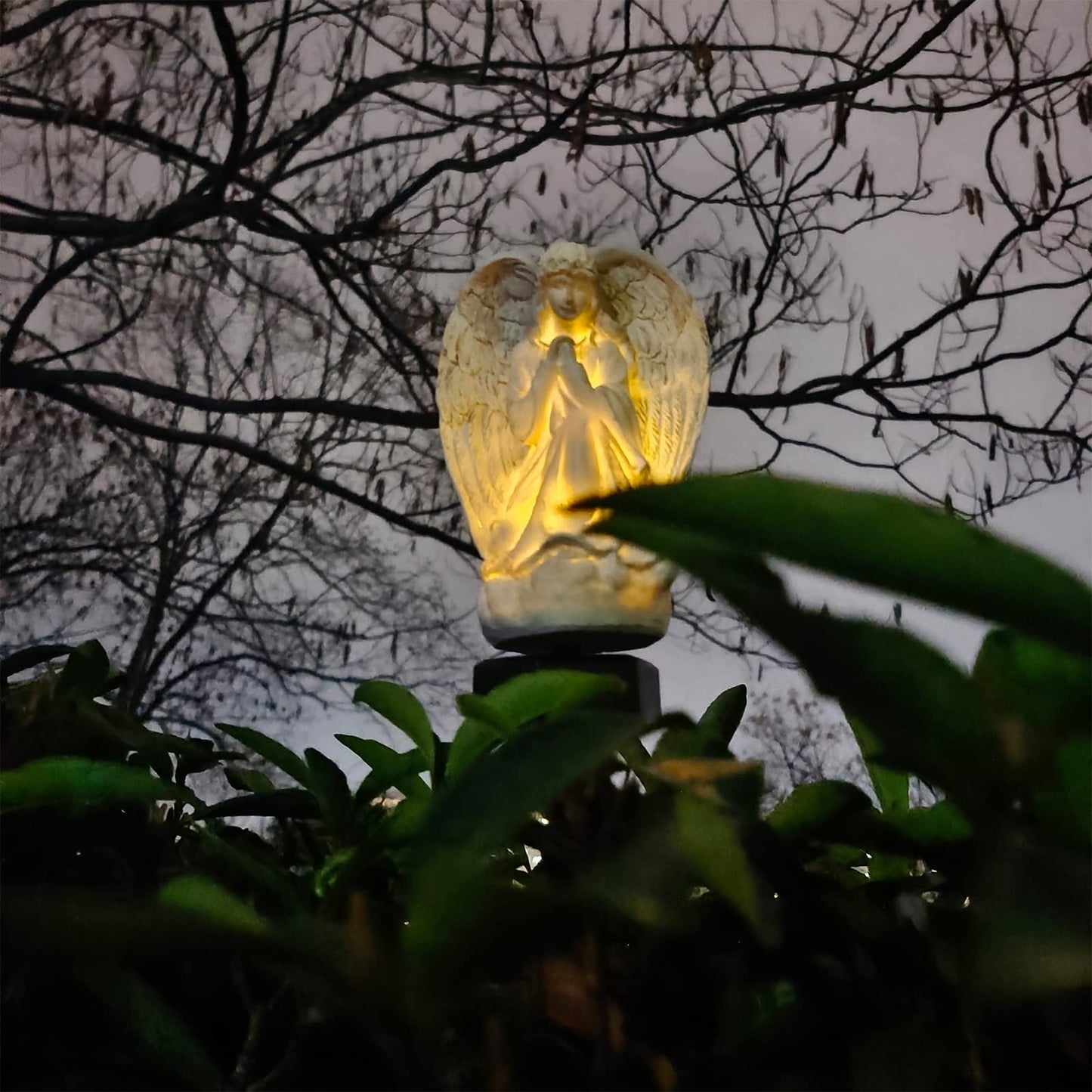 Xurleq Solar Garden Light - Waterproof Angel Resin Decor For Lawn, Patio & Fence