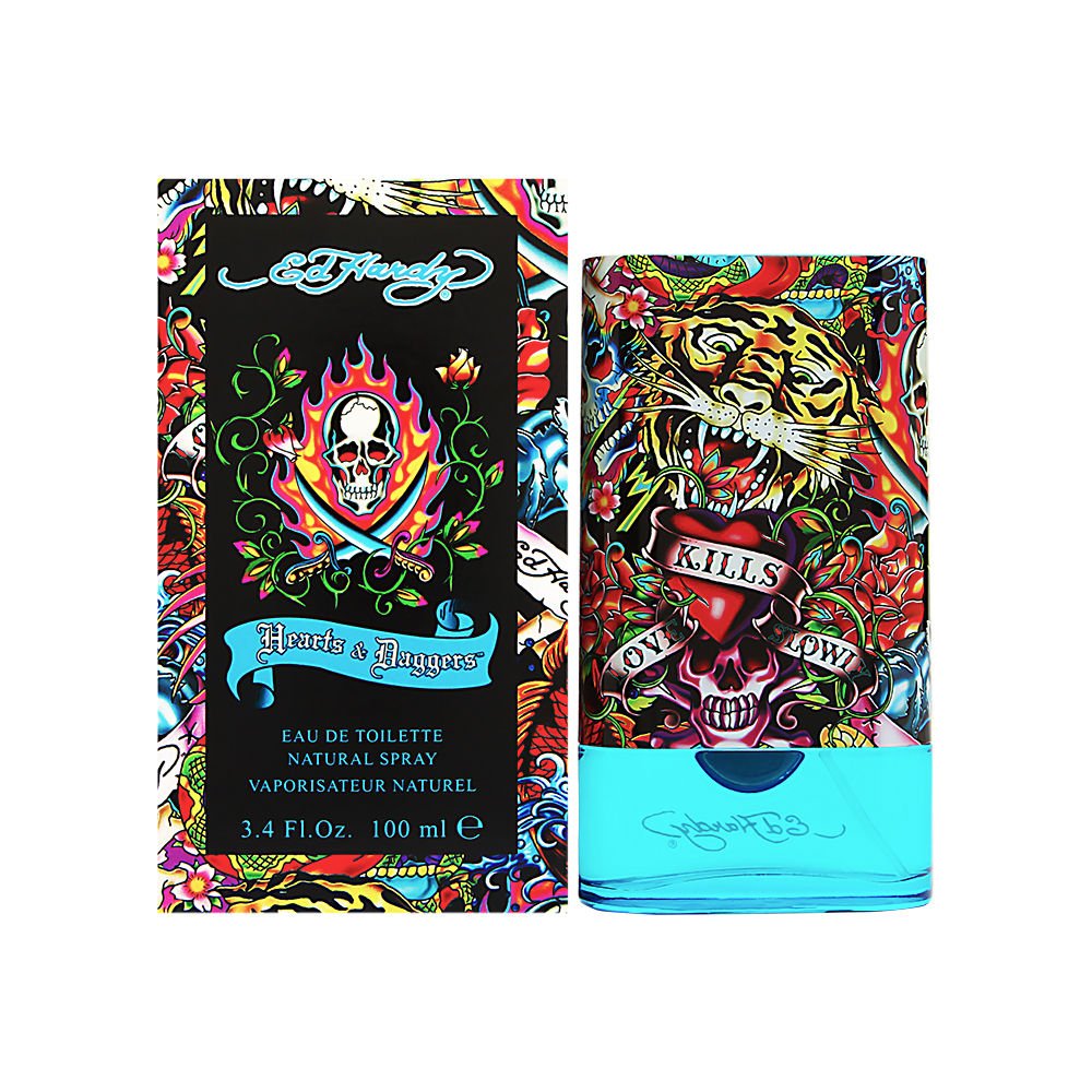 Ed Hardy Men's Cologne Fragrance Spray, Hearts & Daggers, Eau De Toilette, Gift for Him, 3.4 fl oz