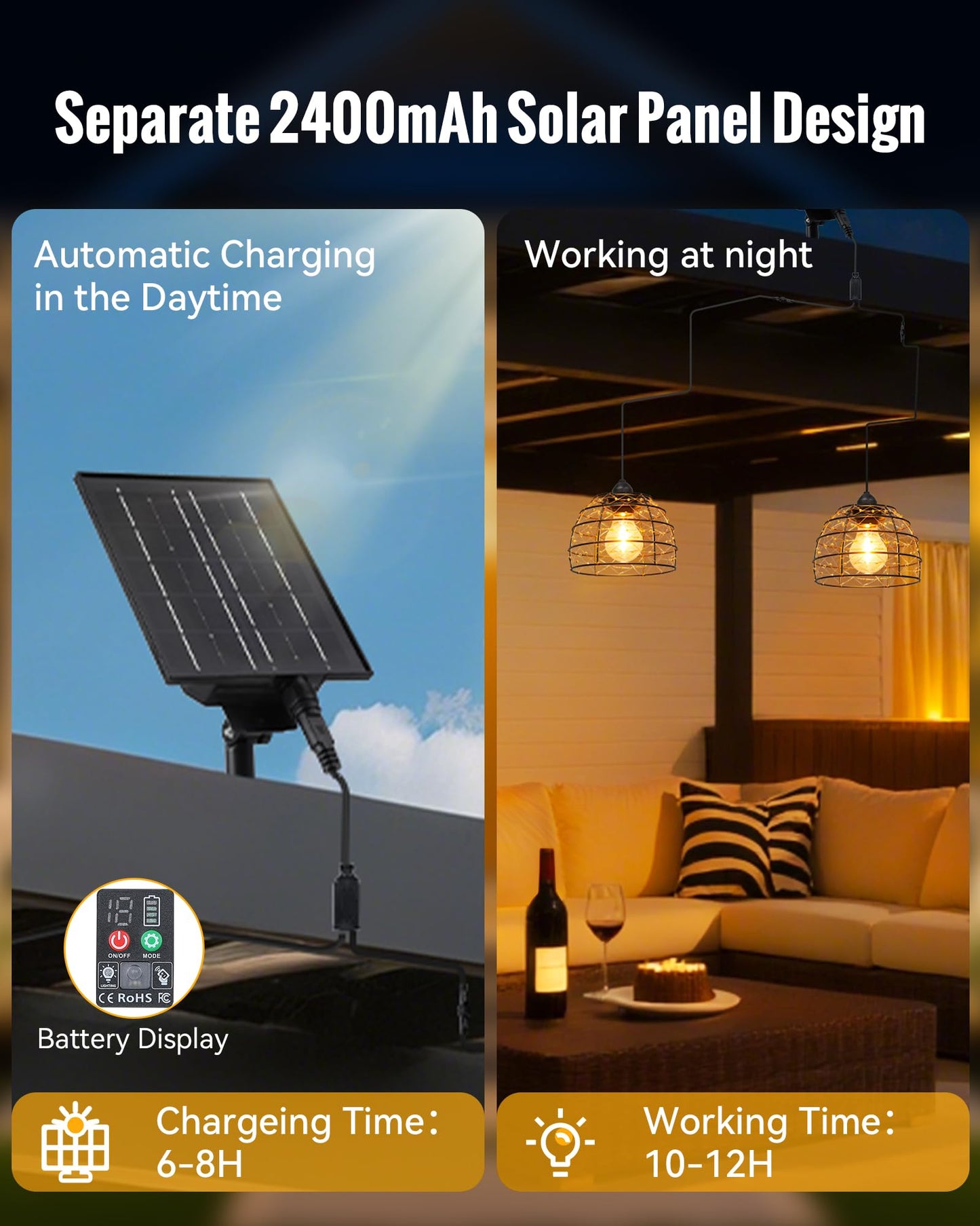 Solar Pendant Light Indoor Outdoor  4/6/8 H Timer  Dimmable Bohemian Hanging Solar Shed Gazebo Chandelier Lights Outdoor Waterproof For Patio  Porch  Gazebo  Pergola  Kitchen Decor Lighting