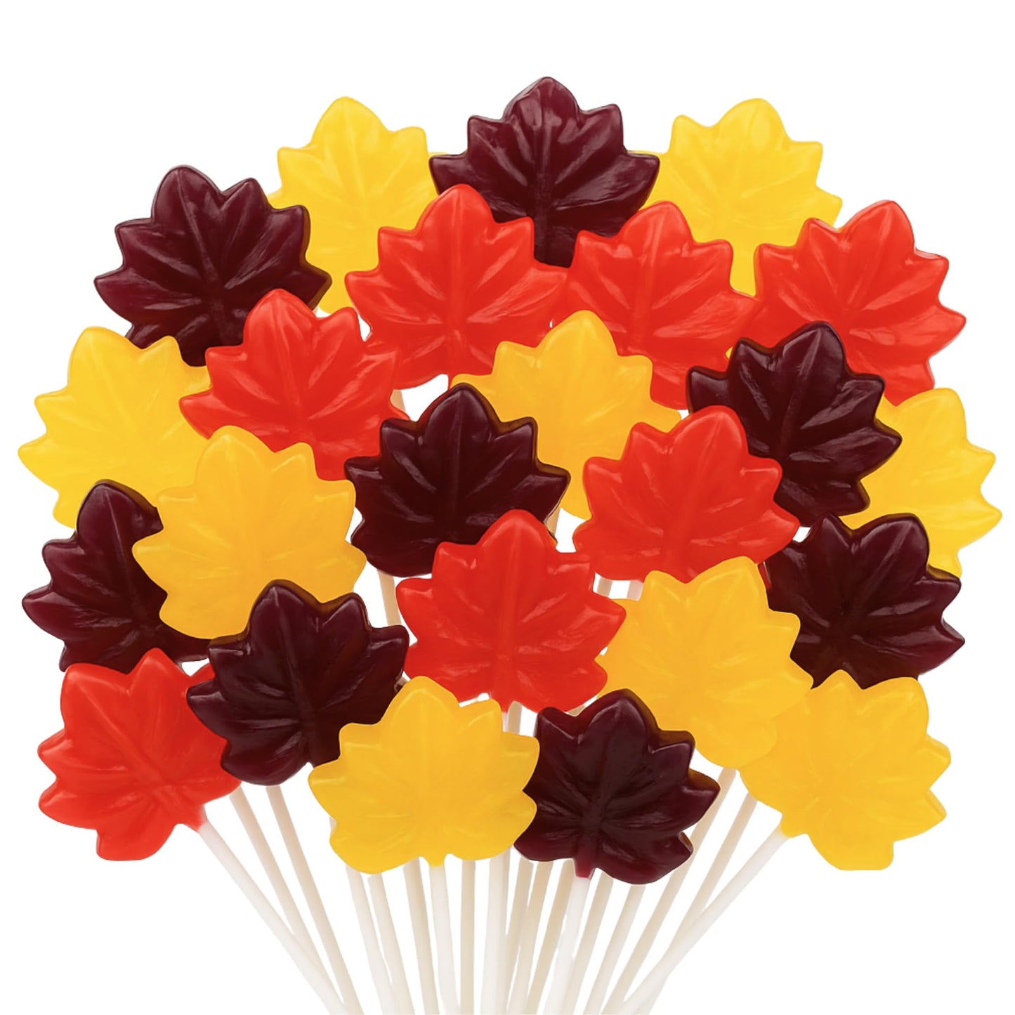 Autumn Leaf Lollipops  Individually Wrapped Thanksgiving and Fall 2025 Themed Candy  Caramel  Green Apple  and Maple Cinnamon  24 Suckers