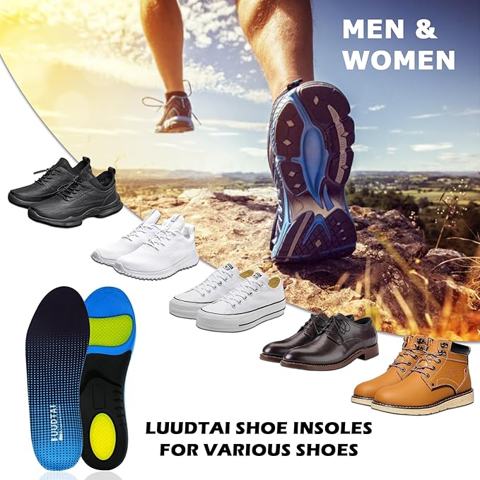 Plantar Fasciitis Insoles Men Women 220+ lbs Heavy Duty Support High Arch Orthotics Inserts for Flat Feet Work Boot Shoes Insoles,Trim to Fit,1 Pair(Men 6.5-7/Women 8-8.5)