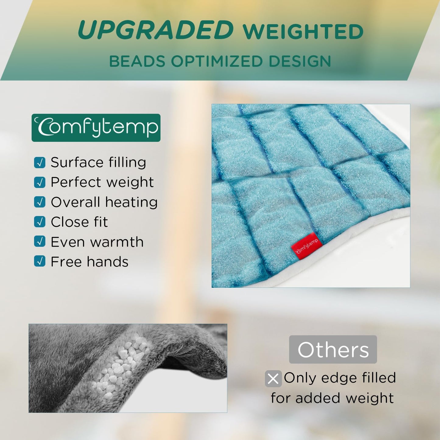 Comfytemp Heating Pad for Neck and Shoulders and Back, 2.6lb Weighted Electric Heat Pad FSA Eligible, Large HSA Heated Wrap, 9 Heat Settings & 11 Timer, Valentines Birthday Gifts for Women Men Mom Dad