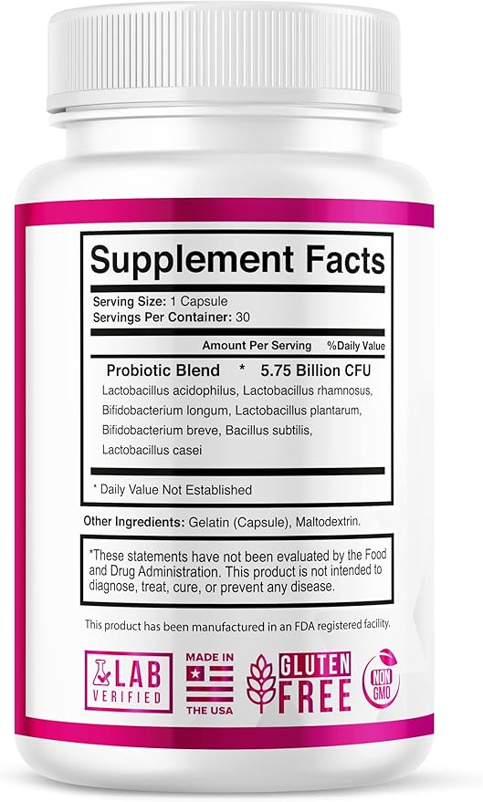 Women’s Probiotics, Vaginal Probiotics with Prebiotics Supplement, 175 Billion CFU, 7 Strains - Supports Vaginal Flora, pH Balance, Digestive Health & Immune Support - 30 Capsules