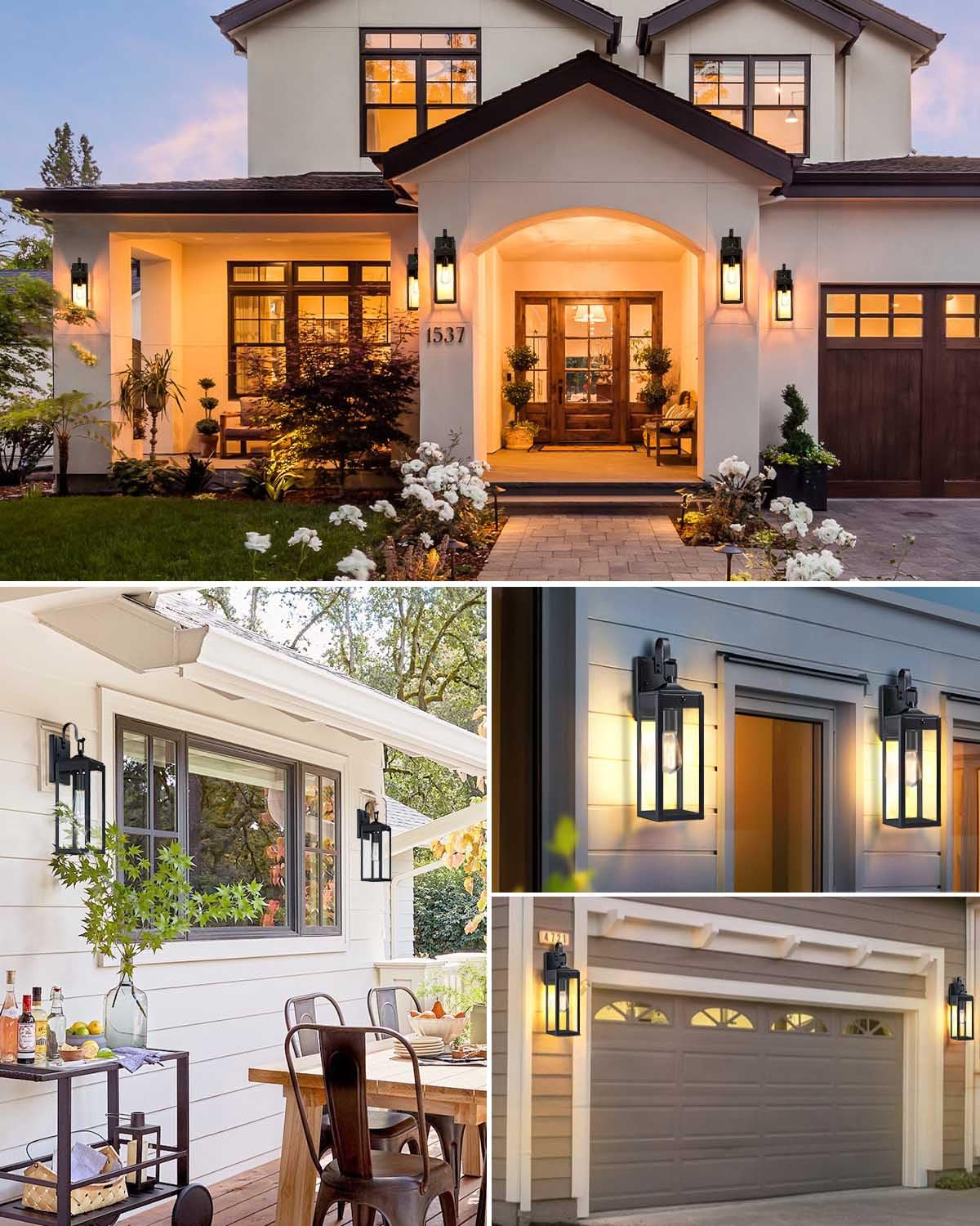 18 Large Motion Sensor Outdoor Lights 2 Packs  Dusk To Dawn Exterior Lighting Fixtures  Modern Black Outdoor Sconces Porch Light For House  Outside Farmhouse Wall Lanterns For Front Door  Garage