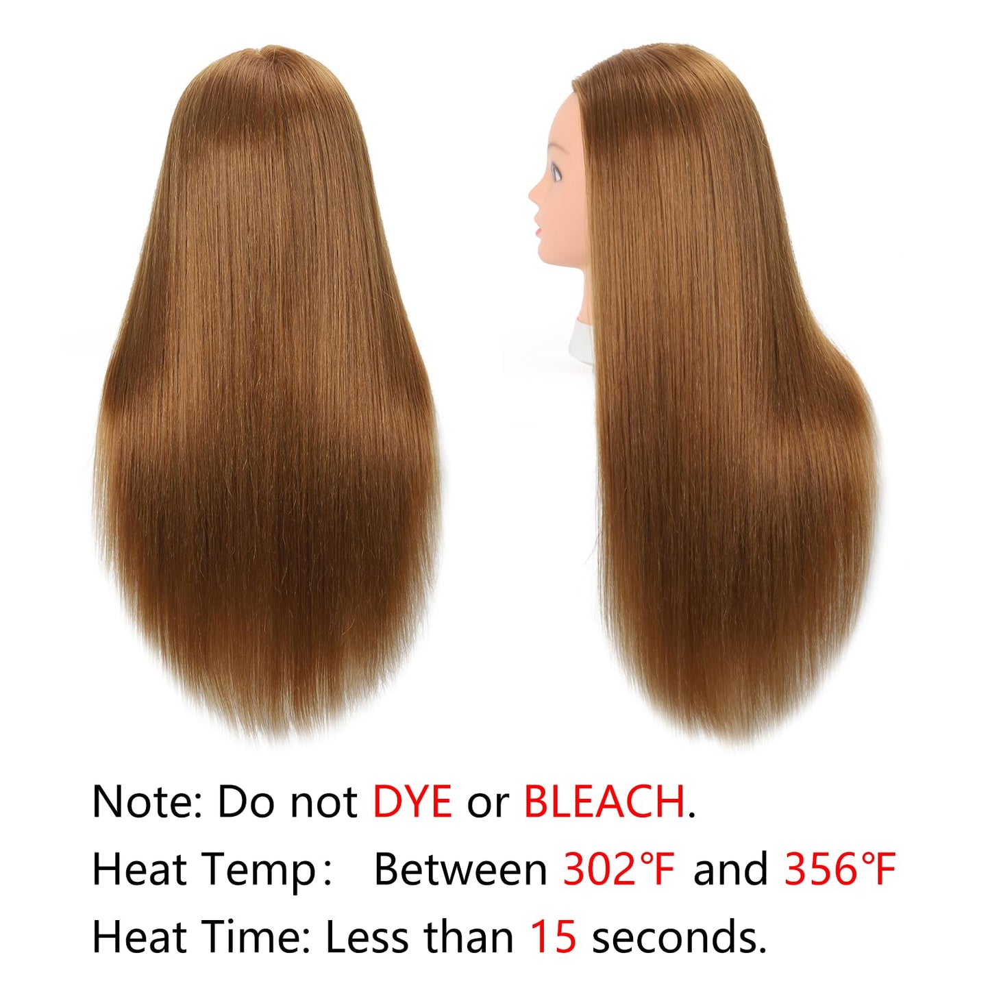 Opini Mannequin Head with 80% Human Hair - Straight, 26"-28" Doll Head for Cosmetology & Hairdresser (#27 Light Brown)