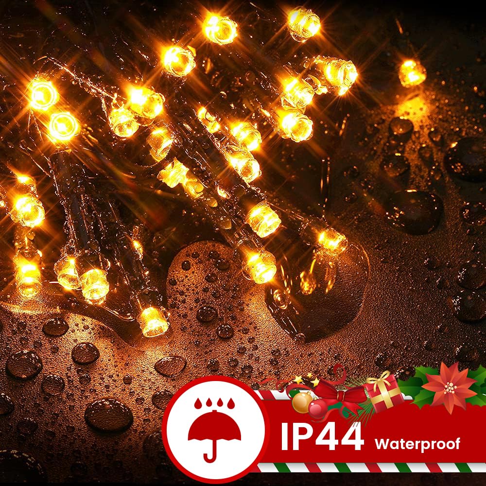 Areker 164Ft 2000Led Christmas Lights Outdoor Indoor  Green Wire Christmas Day String Lights Plug In  Ultra Bright 8 Modes Waterproof Fairy Lights For Xmas Tree Party Wedding Decoration  Warm White