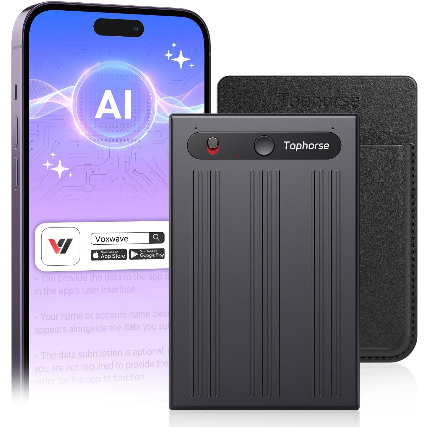 Ai Voice Recorder, Free Transcribe & Summarize With Ai Technology, Digital Voice Recorder W/Case, App Control, Support 101 Langu