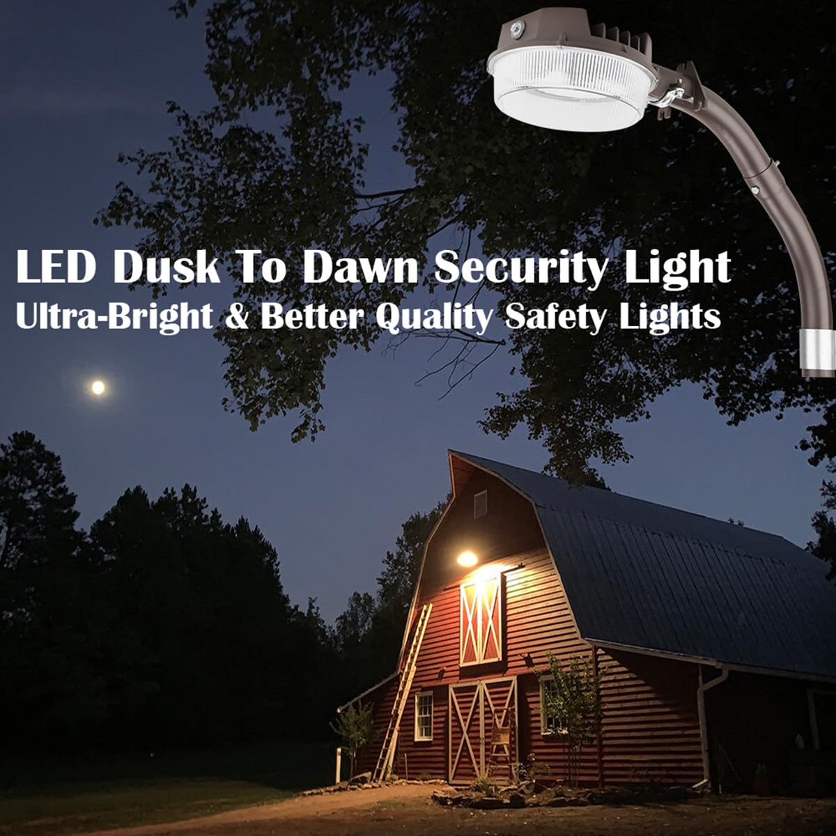 high-standardxcel 43W Led Barn Light - 5000Lm, 5000K Daylight, Dark Bronze, Waterproof, Model Efmg443W12V50Kdp1A