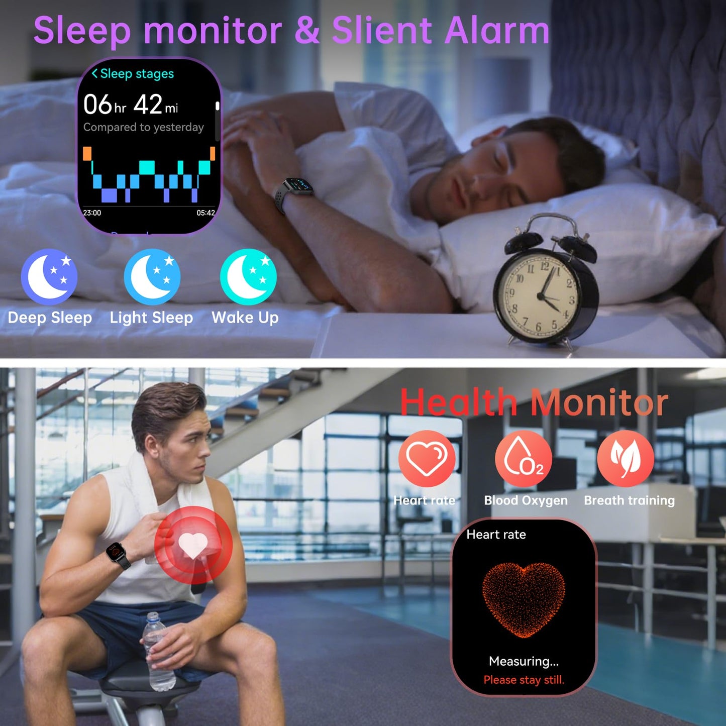 GPS Smart Watch for Men/Women, 2.06"HD AMOLED Smartwatch with Compass/Barometer/Altitude, Bluetooth Call ,110+Sports, 5 ATM Water-Resistance, Heart Rate/Sleep Monitor, Fitness Tracker for Android/iOS