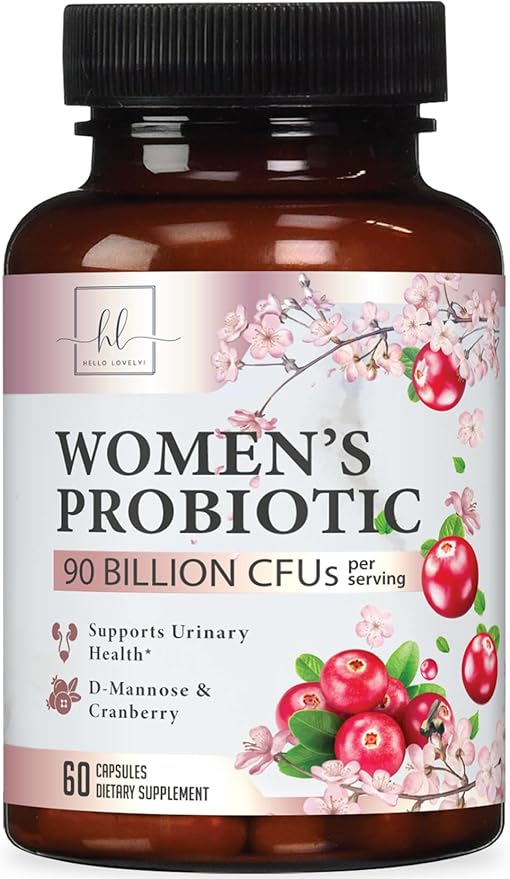 Probiotics for Women 90 Billion CFU, pH Balance for Feminine Vaginal Odor, 16 Probiotic Strains with Prebiotics, Cranberry, D-Mannose & Digestive Health, Immune Support, Shelf Stable - 60 Capsules