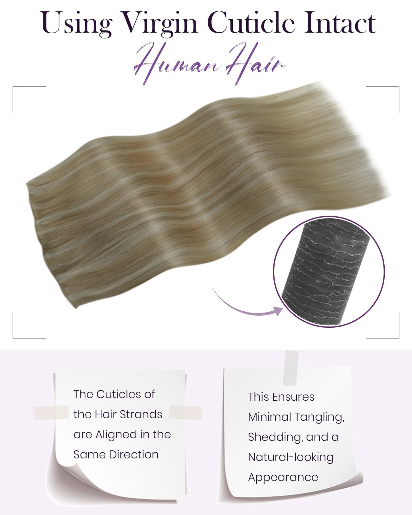 LaaVoo Hand Tied Weft Hair Extensions Human Hair Blonde Highlights Genius Hair Extensions Weft Blonde Sew in Hair Extensions Rea