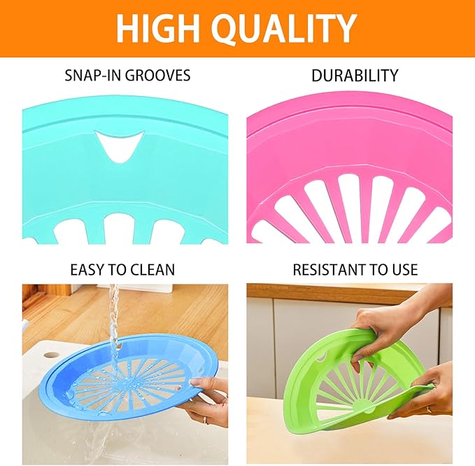 Paper Plate Holders 4 Packs with Snap-in Grooves 10.5 Inch Plastic Paper Plate Holders Reusable 4 Color Heavy Duty Supports for Picnic Party Dinner