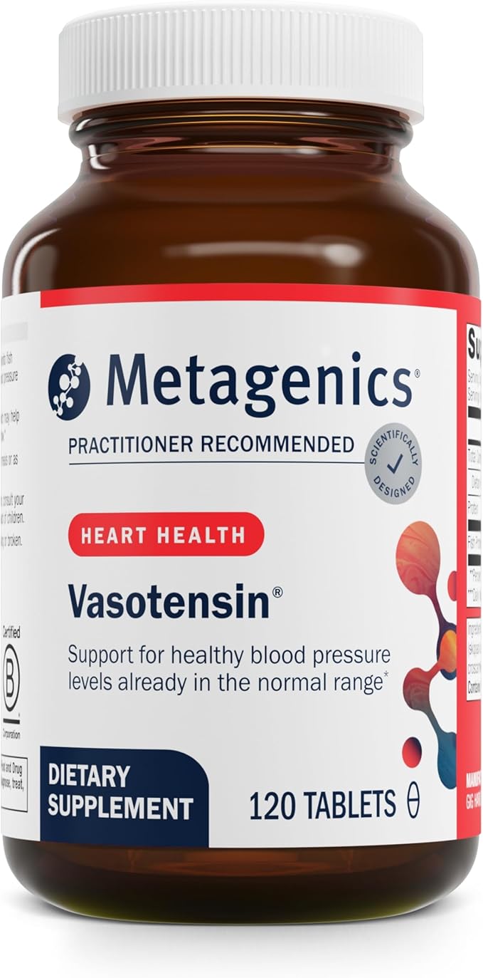 Metagenics Vasotensin - Supports Healthy Blood Pressure Levels Already in The Normal Range* - Bonito Peptide Supplement - Fish Protein - Non-GMO - Gluten-Free - 120 Tablets