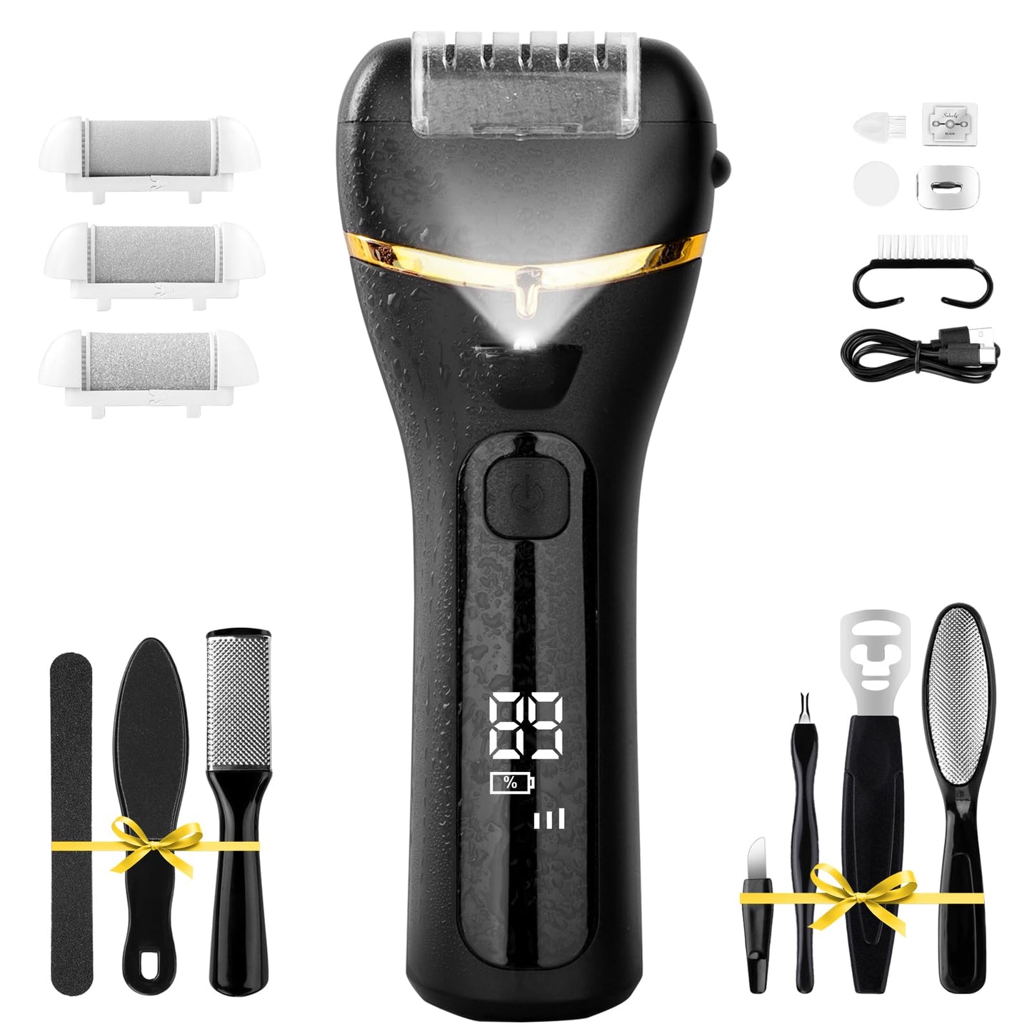 Electric Foot Callus Remover with 10000 RPM Motor and 3-Speed Settings, Foot Scraper Kit for Womens Home Pedicure Foot File with