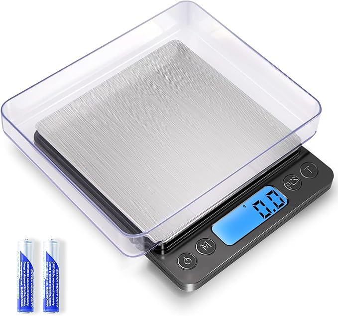 Digital Food Kitchen Scale Upgraded, YONCON 3000g/0.1g High Accuracy Mini Pocket Scale Measures in Grams and oz for Cookin...