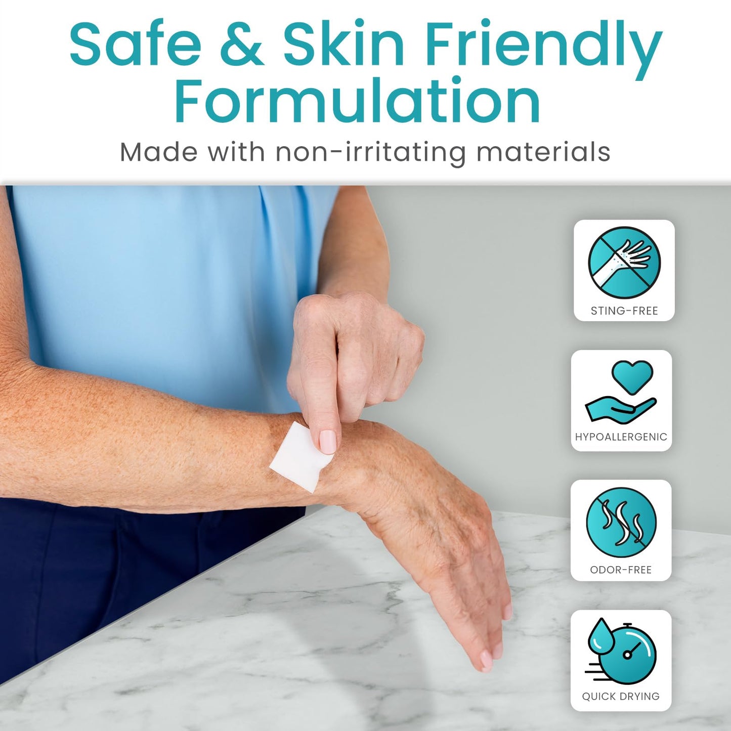 ViveCare Medical Adhesive Remover Wipes for Skin (50 Pack) - No Sting Adhesive Remover Pads - Ostomy & Stoma Adhesive Removal Wipes & Cleaner - Adhesive Barrier