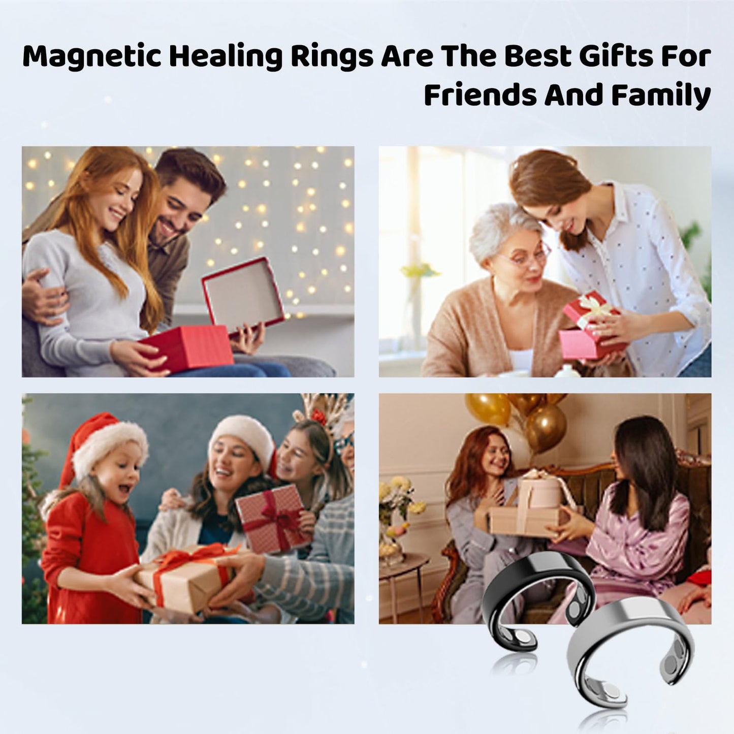 IENRGJ Magnetic Rings for Women, Snorno Anti Snore Ring, Auvulis Migraine Ring, Fatigue Relief Sleep (3pcs)