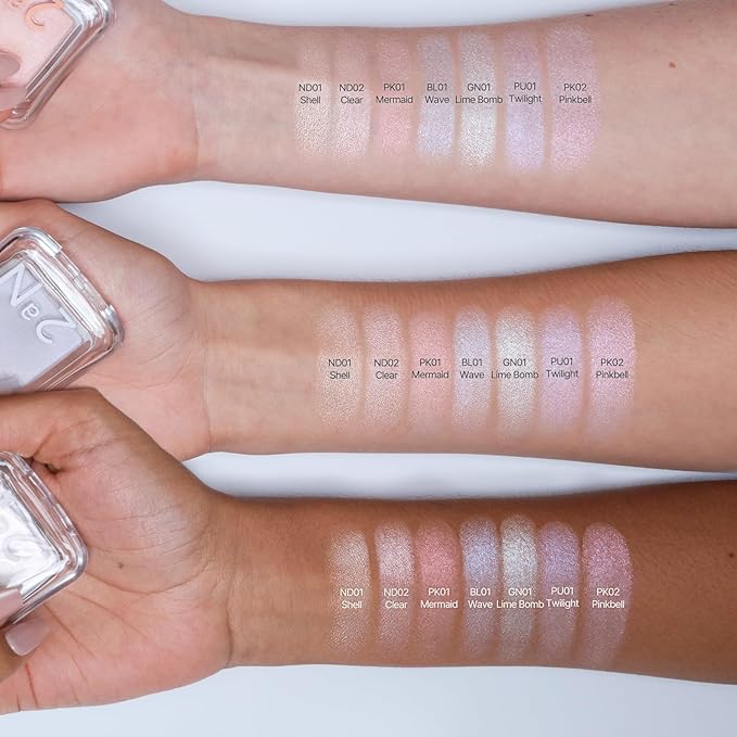 2aN Pure Glash Highlighter – Glass-Like Sheen Powder Highlighter for a Natural, Radiant Glow | Buildable, Long-Lasting, Lightweight Formula (PINKBELL, 0.8oz)