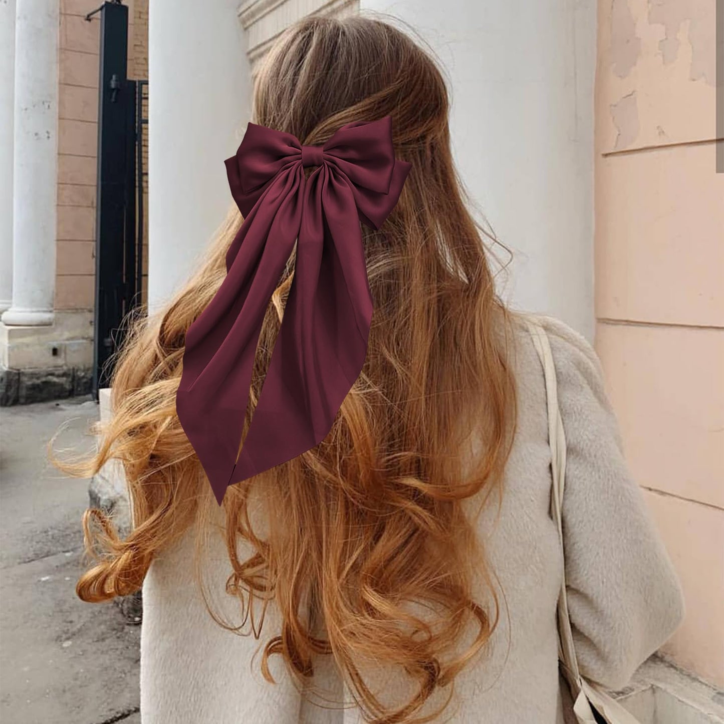 Hair Bows for Women Soft Satin Hair Bow for Hair Ponytail Holder Hair Ribbons Bows Hair Clips Coquette Hair Accessories Gifts (D
