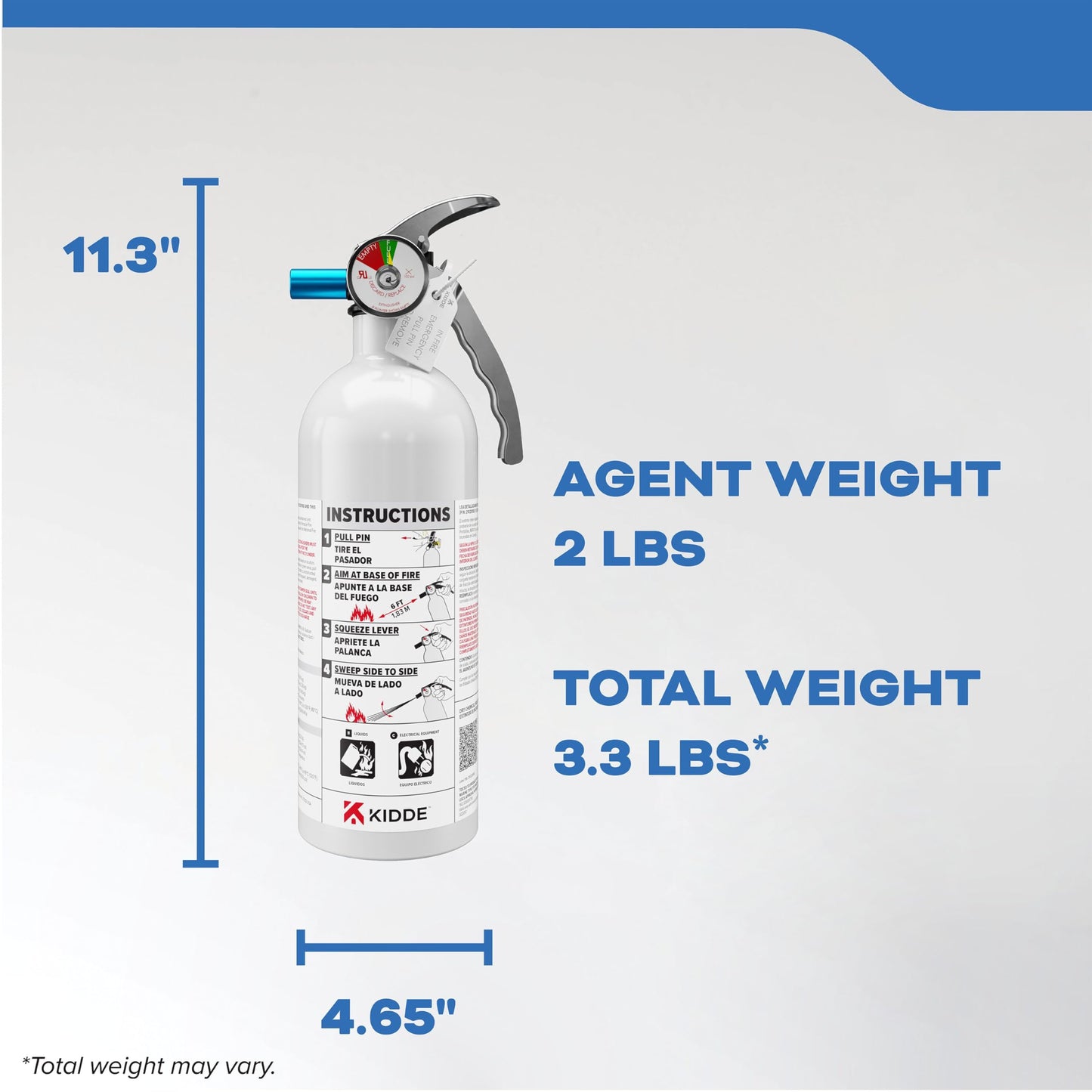 Kidde Mariner 5 Fire Extinguisher for Boats, Single-Use 5BC