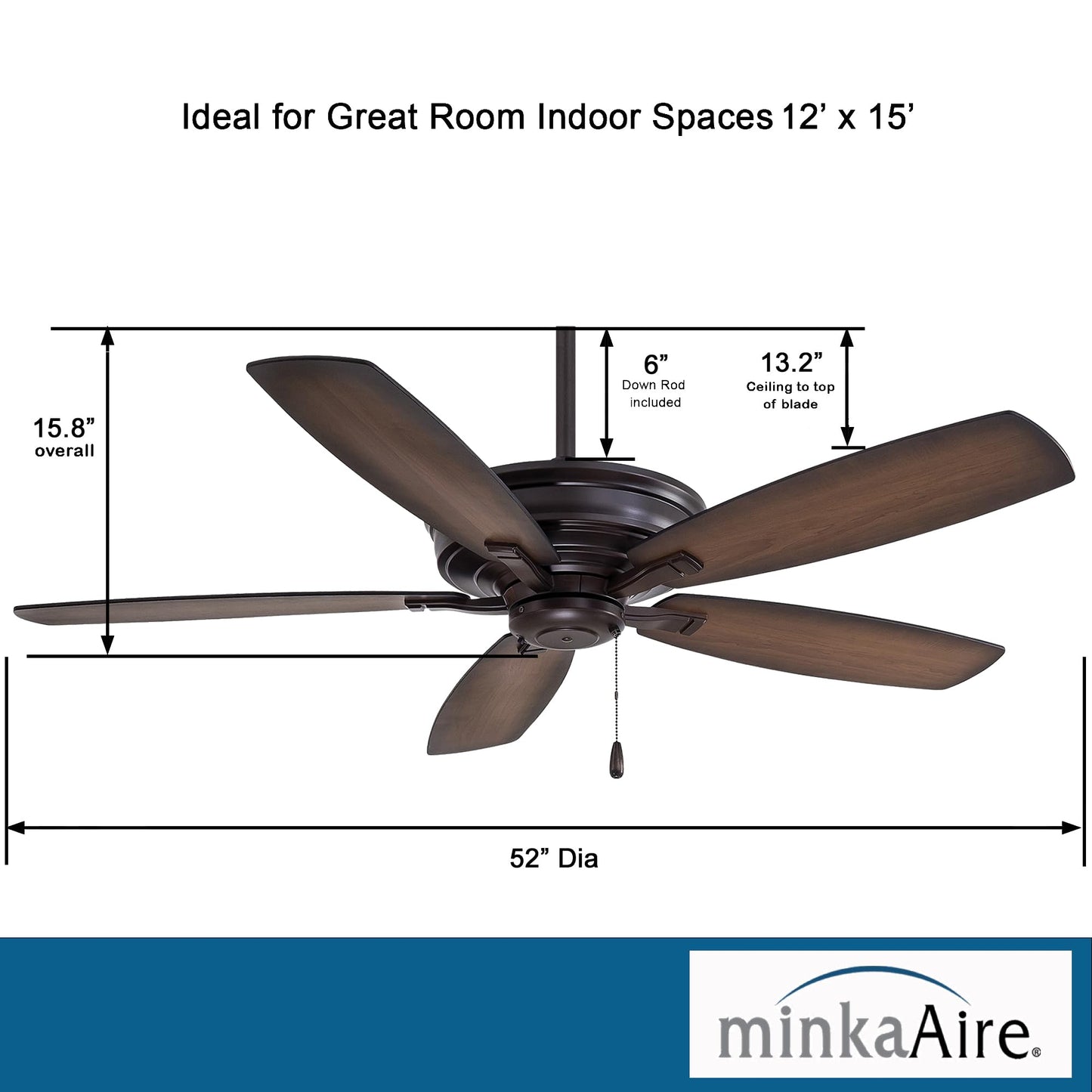 Minka-Aire F695-Ka Kaf   52 Inch Ceiling Fan In Kocoa Finish
