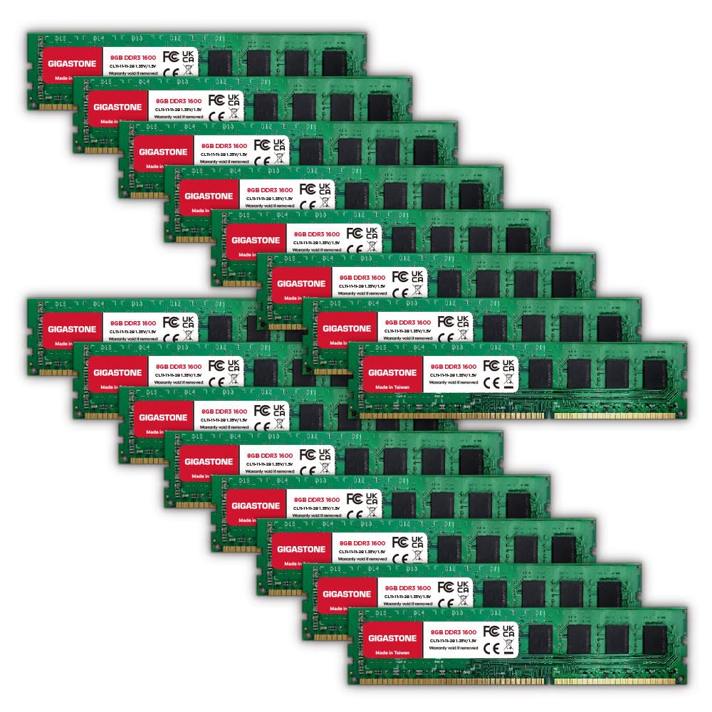 ?Ddr3 Ram? Gigastone 128Gb Kit (16X8Gb) Ddr3/Ddr3L 1600Mhz (1333Mhz) Pc3-12800 (Pc3-10600) Cl11 1.35V/1.5V 2Rx8 Udimm 240 Pin Un
