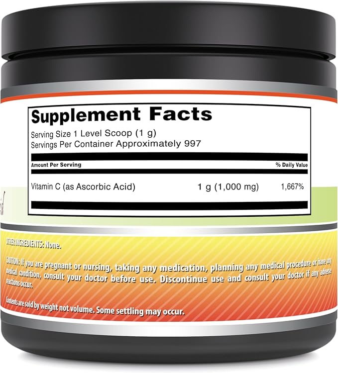 Amazing Formulas Vitamin C (Ascorbic Acid) 2 Lb Powder Supplement | Non-GMO | Gluten Free | Made in USA