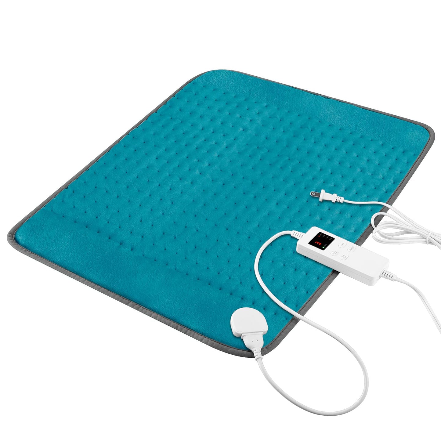 Heating Pad for Back Pain & Cramps Relief, Electric Heating Pad for Neck/Shoulders/Legs/Arms/Knee, 6 Heat Settings, 4 Timer, Auto Off, Machine Washable, Gifts for Men Women(Cyan, 20''x24'')