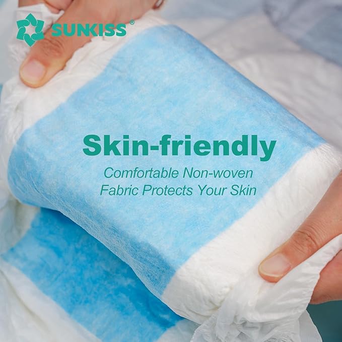 SUNKISS TrustPlus Adult Diapers with Maximum Absorbency, Disposable Incontinence Briefs with Tabs for Men and Women, Large, 60 Count (4 Packs of 15)